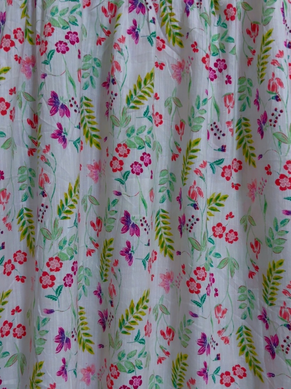St. John's Bay White Floral Off-Shoulder Blouse with Pink & Green - Picture 2 of 4